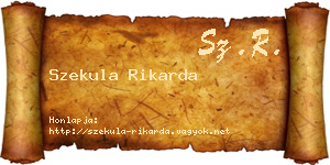 Szekula Rikarda névjegykártya